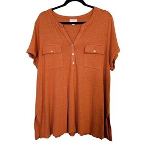 ❤️🔥J. Jill - Burnt Orange Linen Top - XL
